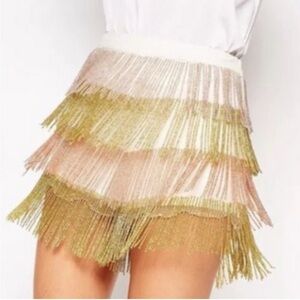 ASOS beaded shorts like new pink white gold